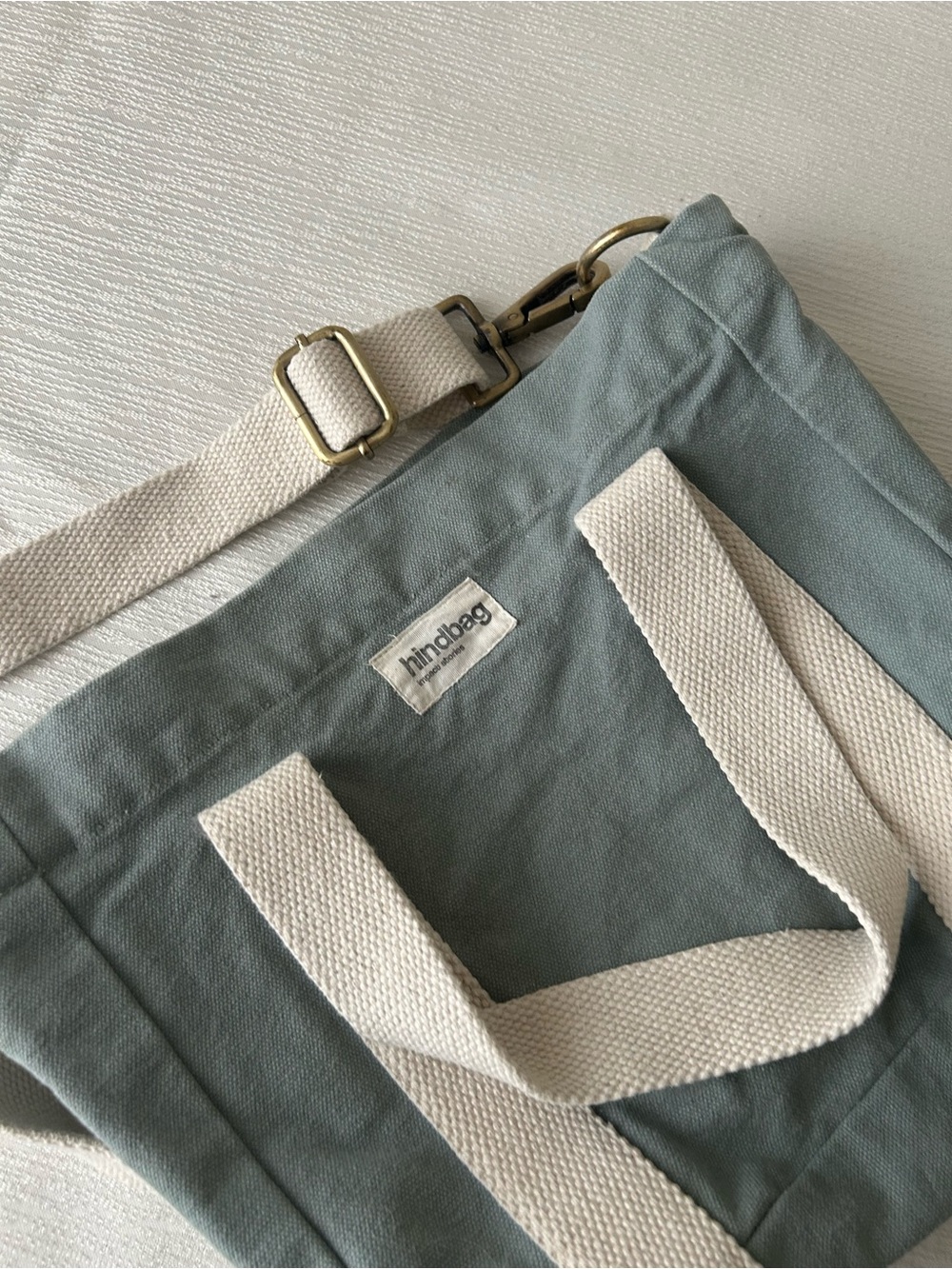 Hindbag Sage Green Jean tote bag - Picture 6 of 6